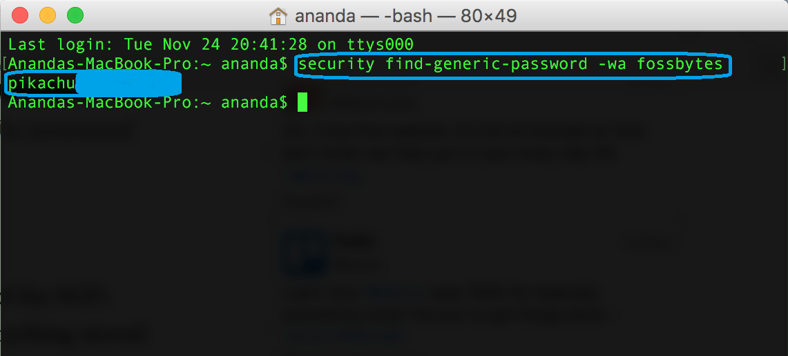 find wifi password for os x