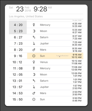 planetary hours program for mac